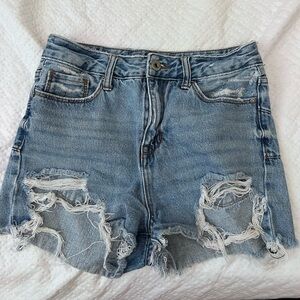 Super high rise jean shorts